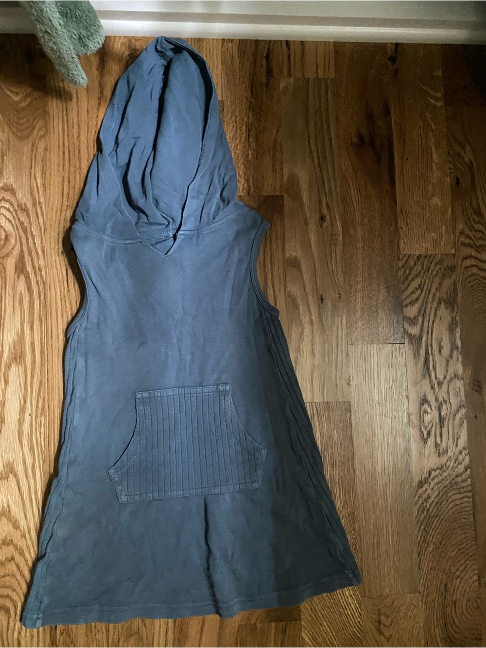 Girl’ Sleeveless Hooded Swim Coverup or Dress with Front Pocket - Slate Blue
